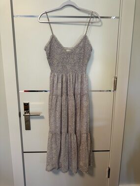 Spaghetti Strap Lavender Floral Maxi Dress